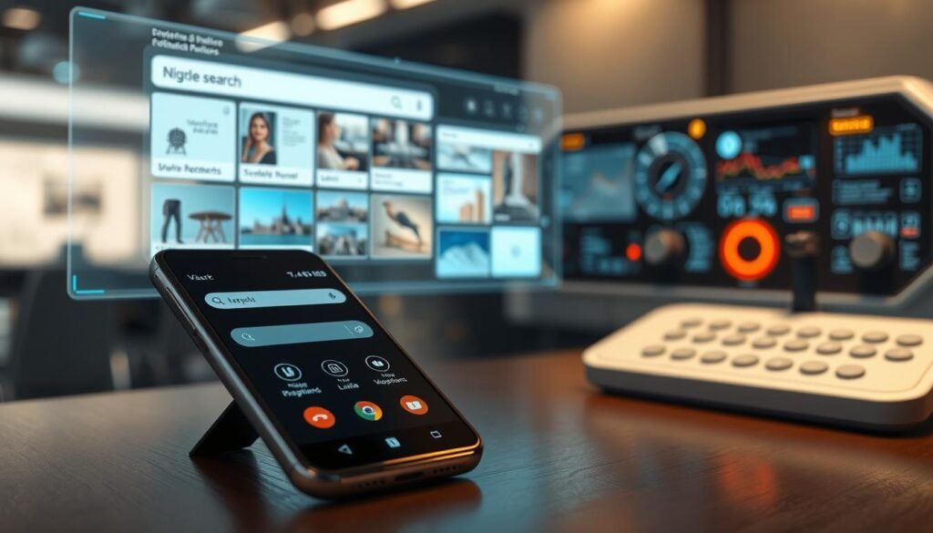 Visual and voice search features Visual and voice search features